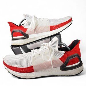 Adidas UltraBoost 19 'White Scarlet' Running Sneakers EF1341 Men's 12